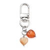 Heart Natural Green Aventurine & Red Agate & Grey Agate & Aquamarine & Howlite & Cherry Quartz Glass Pendant Decoration HJEW-JM02493-4