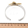 Two-Tone 304 Stainless Steel Cuff Bangles for Women BJEW-Z170-01GP-01-5