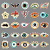 50Pcs Eye PET Waterproof Stickers PW-WG6B239-01-4