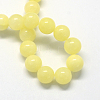 Natural Dyed Yellow Jade Gemstone Bead Strands X-G-R271-8mm-Y06-3
