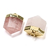 Natural Rose Quartz Pointed Pendants G-M431-05G-05-2