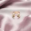 Criss Cross Clear Cubic Zirconia Cuff Ring X1-RJEW-T016-36G-01-4