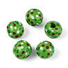 Spray Painted Schima Wood Beads WOOD-T032-36E-1