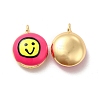 Brass Enamel Charms KK-P222-05G-1