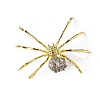 Natural Pyrite & Alloy Spider Display Decorations WG27150-01-1