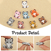 CHGCRAFT 16Pcs 8 Colors Fox Food Grade Eco-Friendly Silicone Focal Beads SIL-CA0003-08-5