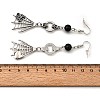 Halloween Alloy Skull Dangle Earrings EJEW-K316-01B-AS-3