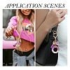 Alloy Resin Heart Keychains KEYC-TADJ0002-01G-O-7