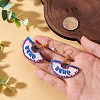 1 Pairs Acrylic Fan Dangle Earrings EJEW-TA0001-74-5