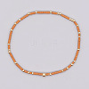Bohemian Style Rainbow Glass & Brass Beaded Handmade Fashion Women's Bracelet QD2599-3-1