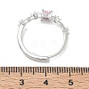 Brass Micro Pave Cubic Zirconia Finger Rings CU-CBADE6A-02A-P-3