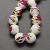 Floral Printed Porcelain Beads PORC-Q199-8mm-09-1