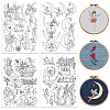 4 Sheets 11.6x8.2 Inch Stick and Stitch Embroidery Patterns DIY-WH0455-169-1