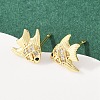 Brass Micro Pave Cubic Zirconia Pendant & Stud Earrings Sets for Women SJEW-F227-01G-G-4