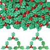100Pcs Cloth Red Berry Leaf FIND-YW0008-66A-1