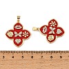 Brass Micro Pave Clear Cubic Zirconia Pendants KK-CBA9175-23G-3