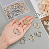 20Pcs 2 Colors Alloy Spring Gate Ring KEYC-NB0001-16-4
