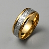 Textured 201 Stainless Steel Finger Ring RJEW-WH0017-05G-1