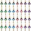 32Pcs 8 Colors Printed Alloy Pendants ENAM-SC0005-39-1