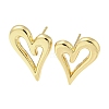 Hollow Heart Rack Plating Brass Stud Earrings EJEW-F331-26G-1