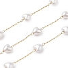 ABS Imitation Pearl Heart Beaded Chains CHS-A015-03G-1