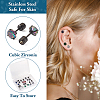  12Pcs 6 Colors Cubic Zirconia Diamond Stud Earrings EJEW-TA0001-09-14