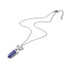 Bullet Natural Mixed Stone Pendant Necklaces NJEW-JN03602-5