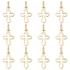 14Pcs Brass Tiny Cross Charms KK-LP0001-51-1