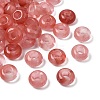 Cherry Quartz Glass European Large Hole Beads G-Q442-17-1