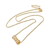 Brass Pave Clear Cubic Zirconia Pendant Necklaces for Women NJEW-S429-04G-03-2