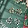 Glass Snowflake Dangle Earrings EJEW-MZ00253-2