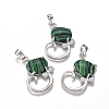 Synthetic Malachite Kitten Pendants G-L512-R17-1