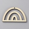 Fan Shape Hollow out Unfinished Wood Pendants DIY-WH0488-11B-1