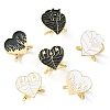 12Pcs 6 Styles Heart Golden Alloy Enamel Scarf Buckle Ring AJEW-CJ0001-34-3