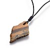 Natural Tiger Eyes Pendant Necklaces NJEW-JN02308-3