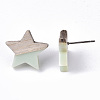 Resin & Wood Stud Earrings EJEW-N017-001A-C03-4