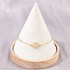 Brass Pave Cubic Zirconia Flower Link Bracelets for Women KK-CBA68DA-07B-G-1