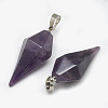 Natural Amethyst Pendants G-T102-08L-2