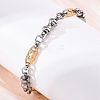 201 Stainless Steel Byzantine Chain Bracelets BJEW-B078-170GP-4
