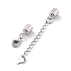 Rhodium Plated 925 Sterling Silver Curb Chain Extender STER-G039-04C-P-2
