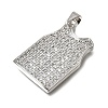 Brass Micro Pave Clear Cubic Zirconia Pendants CU-CBA108A-10P-2