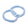 Natural & Dyed White Jade Bead Stretch Bracelets BJEW-K212-B-018-7