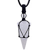 Natural Quartz Crystal Cone Pendant Necklaces PW-WG75823-04-1