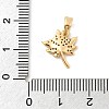 Brass Micro Pave Clear Cubic Zirconia Charms KK-B130-03G-02-3