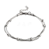 304 Stainless Steel Satellite Chains Multi-strand Bracelets for Men Women BJEW-Q038-11P-4