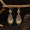 Alloy Imitation Pearl Oval Dangle Earrings FS-WG8B302-01-4