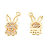 Brass Micro Pave Clear Cubic Zirconia Charms KK-N231-379-1