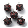 Opaque Resin Polyhedral Dice Pendants FIND-TAC0005-21F-2