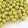 Spray Painted Acrylic Beads MACR-Q154-14mm-N01-1