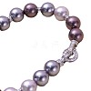 Pearlized Glass Pearl Round Beaded Bracelets for Women WGE4CCE-02-4